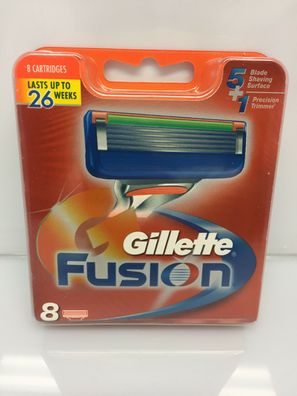 8 Gillette Fusion Rasierklingen nicht in OVP mit Seriennummer
