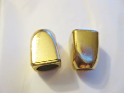 1Kunststoffknopf Kordelstopper goldfarben 15x11mm Nr. 4689