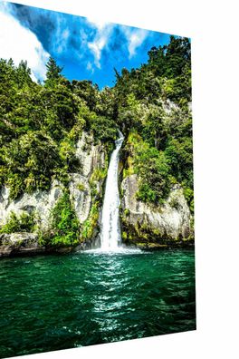 MagicCanvasArt Leinwand Wasserfall Natur Bilder- Hochwertiger Kunstdruck