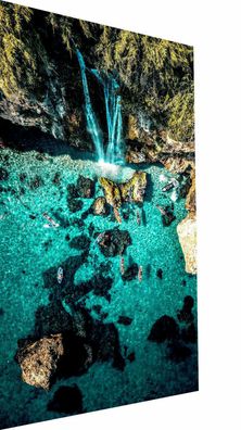 MagicCanvasArt Wasserfall Reisen Urlaub Travel Bilder - Hochwertiger Kunstdruck