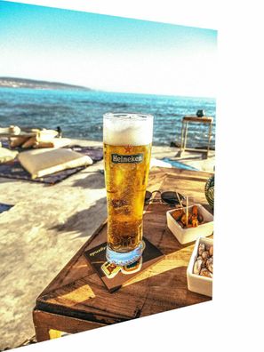 MagicCanvasArt Bier Bilder Strand Relax Urlaub N 3052 - Hochwertiger Kunstdruck