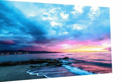 MagicCanvasArt Strand Urlaub Sonnenuntergang Bilder - Hochwertiger Kunstdruck
