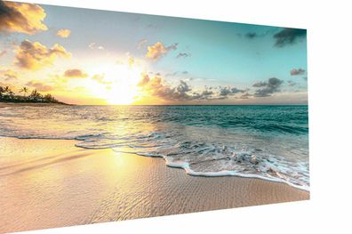 MagicCanvasArt Strand Urlaub Sand Meer Sommer Bilder - Hochwertiger Kunstdruck