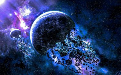 Leinwand Bilder Wandbilder Welten Kosmos Galaxis - Hochwertiger Kunstdruck