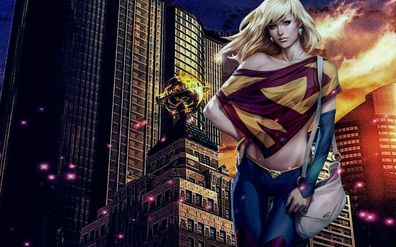 Leinwand Bilder Wandbilder DC Helden Super Girl - Hochwertiger Kunstdruck