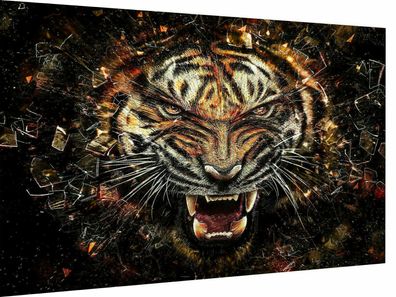 Leinwand Wandbilder Tiger Bilder MagicCanvasArt- Hochwertiger Kunstdruck (Gr. Mittel)