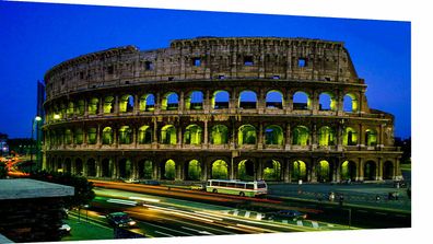 Leinwand Bilder Wandbilder Urlaub Italien Rom kolosseum- Hochwertiger Kunstdruck