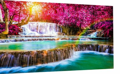 Leinwand Bilder Wandbilder Deko Sommer Fluss Harmonie - Hochwertiger Kunstdruck