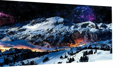Leinwand Bilder Berge Gebirge Sternenhimmel Wandbilder - Hochwertiger Kunstdruck