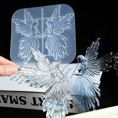 Silikonform DIY Kristall Epoxidharz Mädchen mit Flöte Engel Gießharz Harz Form -