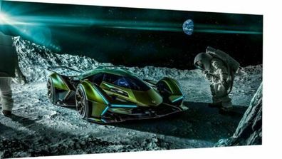 Leinwand Autos Lamborghini Mond Bilder Wandbilder - Hochwertiger Kunstdruck XXL