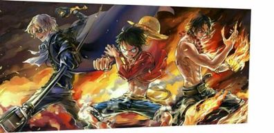 Leinwand One Piece Ruffy Ace Sabo Bilder Wandbilder - Hochwertiger Kunstdruck