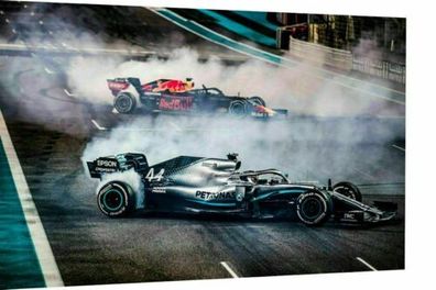 Leinwand Formel 1 F1 Mercedes L. Ham Bilder Wandbilder - Hochwertiger Kunstdruck