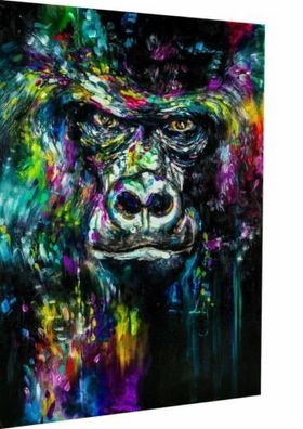 Leinwand Gorilla Abstrakt Affen Bilder Wandbilder - Hochwertiger Kunstdruck XXL