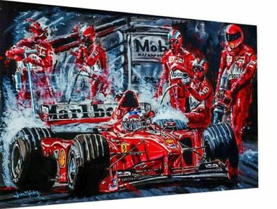 Leinwand Michael Schumacher F1 Abstrakt Wandbilder - Hochwertiger Kunstdruck
