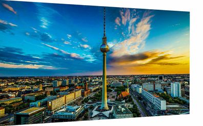 Leinwand Berlin Skyline Städte Bilder Wandbilder - Hochwertiger Kunstdruck XXL
