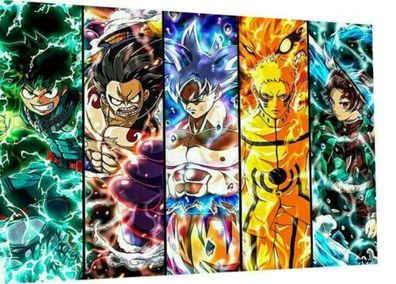 Leinwand Anime Crossover DBZ Naruto One P Wandbilder - Hochwertiger Kunstdruck
