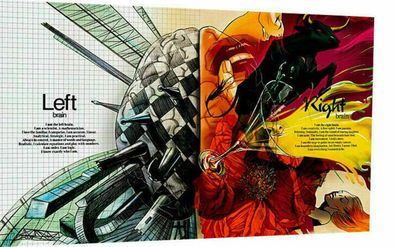 Leinwand Abstrakt Kunst Gehirn Brain Bilder Wandbilder - Hochwertiger Kunstdruck