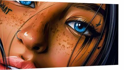 Leinwand Digital Art Frauen Gesicht Bilder Wandbilder - Hochwertiger Kunstdruck