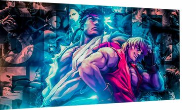 Leinwand Street Fighter Games Bilder Wandbilder - Hochwertiger Kunstdruck XXL