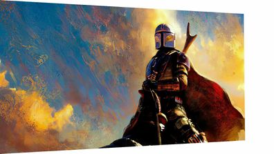 Leinwand Star Wars the Mandalorian Bilder Wandbilder - Hochwertiger Kunstdruck