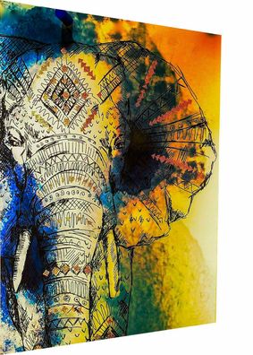 Leinwand Tiere Kunst Elefant Abstrakt Bilder Wandbilder -Hochwertiger Kunstdruck