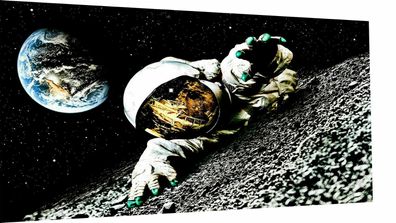 Leinwand Bilder Welten Kosmos Mond Astronaut Abstrakt - Hochwertiger Kunstdruck