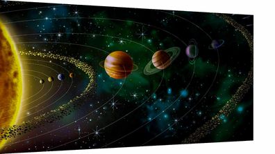 Planeten Sonnensystem Erde Leinwand Bilder Wandbilder - Hochwertiger Kunstdruck