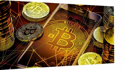 Leinwand Bitcoins Digital Gold Bilder Wandbilder - Hochwertiger Kunstdruck