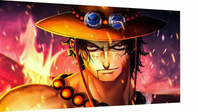 Leinwand Anime One Piece Ace Bilder Wandbilder - Hochwertiger Kunstdruck (Gr. Mittel)