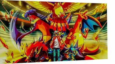 Leinwand Pokemon Anime Serie Bilder Wandbilder - Hochwertiger Kunstdruck (Gr. Mittel)