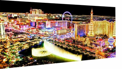 Leinwand Bilder Skyline City Las Vegas Wandbilder - Hochwertiger Kunstdruck
