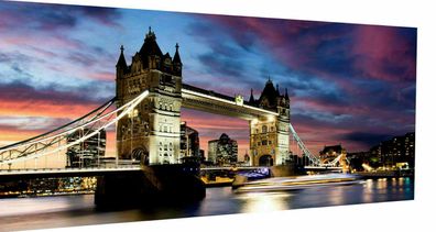 Leinwand Skyline London Tower Bridge Bilder Wandbilder - Hochwertiger Kunstdruck