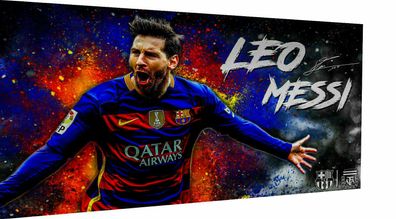 Leinwand Sport Fußball Messi Bilder Wandbilder - Hochwertiger Kunstdruck
