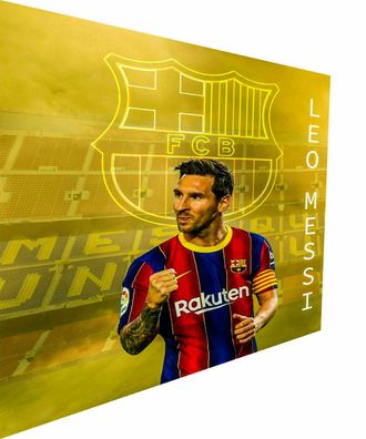 Leinwand Sport Fußball Messi Bilder Wandbilder - Hochwertiger Kunstdruck (Gr. Mittel)