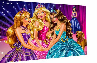 Leinwand Kinder Barbie Mädchen Bilder Wandbilder - Hochwertiger Kunstdruck