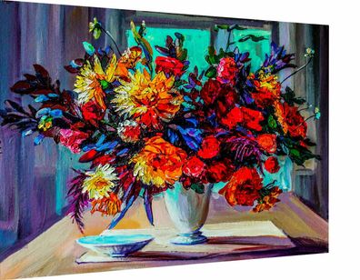 Leinwand Gemälde Kunst Blumen Bilder Wandbilder - Hochwertiger Kunstdruck XXL