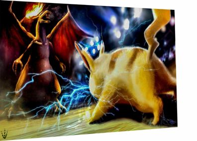 Leinwand Pokemon Pikachu Anime Bilder Wandbilder - Hochwertiger Kunstdruck
