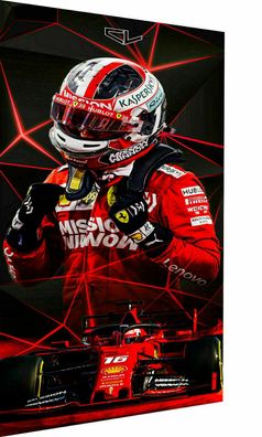 Leinwand Ferrari leclerc F1 Formel1 Bilder Wandbilder - Hochwertiger Kunstdruck