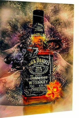 Leinwand Jack Daniels Kunst Deko Bilder Wandbilder - Hochwertiger Kunstdruck