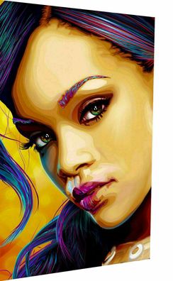 Leinwand Rihanna Digital Art Pop Art Bilder Wandbilder - Hochwertiger Kunstdruck
