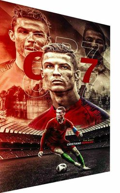 Cristiano Ronaldo CR7 Fußball Leinwand Wandbilder - Hochwertiger Kunstdruck