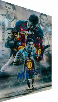 Fußball Lionel Messi FC Barcelona Leinwand Wandbilder - Hochwertiger Kunstdruck