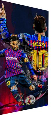 Fußball Lionel Messi FC Barcelona Gemalt Wandbilder - Hochwertiger Kunstdruck