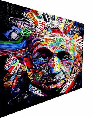 Leinwand Pop Art Albert Einstein Bilder Wandbilder - Hochwertiger Kunstdruck