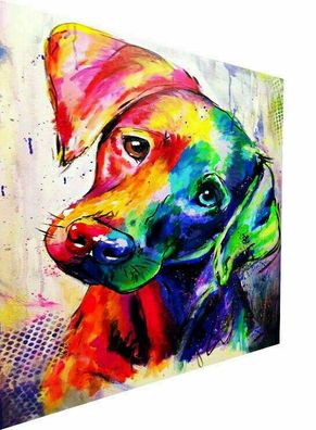 Leinwand Abstrakter Hund Tiere Bilder Wandbilder - Hochwertiger Kunstdruck