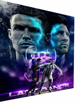 Leinwand Fußball Cristiano Ronaldo Lionel Messi Bilder Hochwertiger Kunstdruck