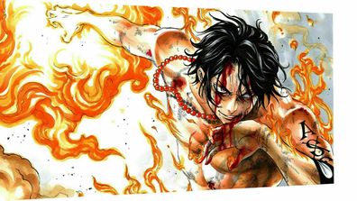 Leinwand Bilder One Piece Ace Anime Wandbilder XXL - Hochwertiger Kunstdruck