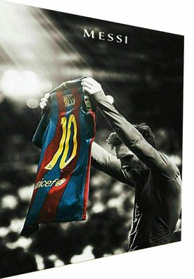 Fußball Sport Lionel Messi Leinwand Bilder Wandbilder - Hochwertiger Kunstdruck