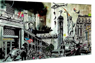 Pop Art Sehenswürdigkeiten Comic Leinwand Wandbilder - Hochwertiger Kunstdruck